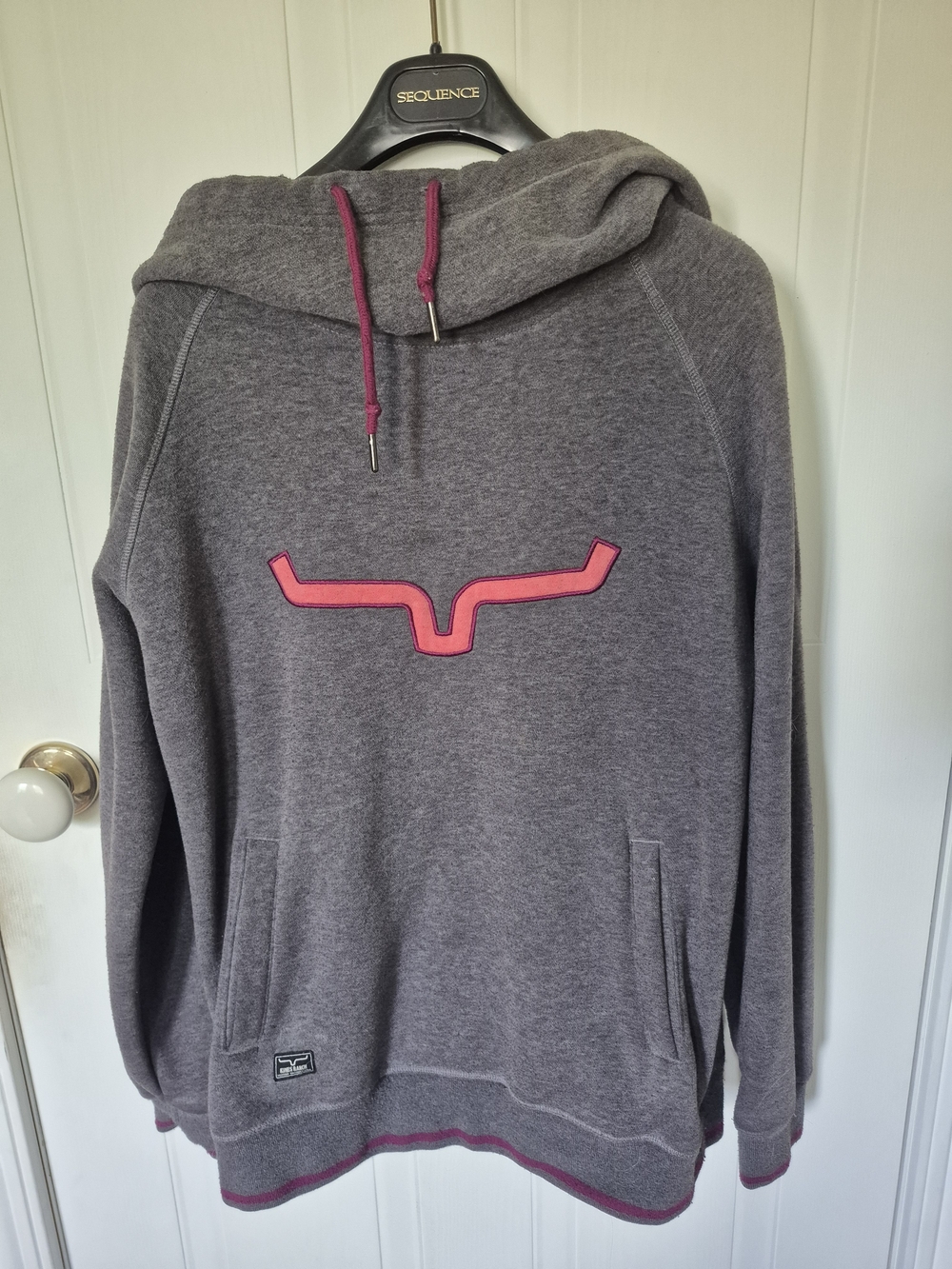 Kimes Ranch Charcoal Gray Hoodie with Pink Accents